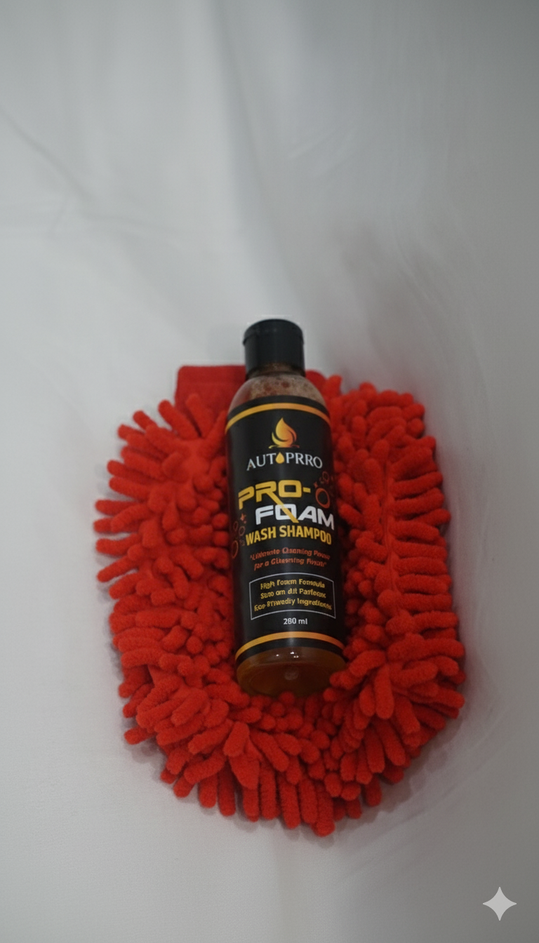 Autoprro microfiber wash Chenille Mitt (pack of 2) + Autoprro’s Pro-Foam Wash Shampoo