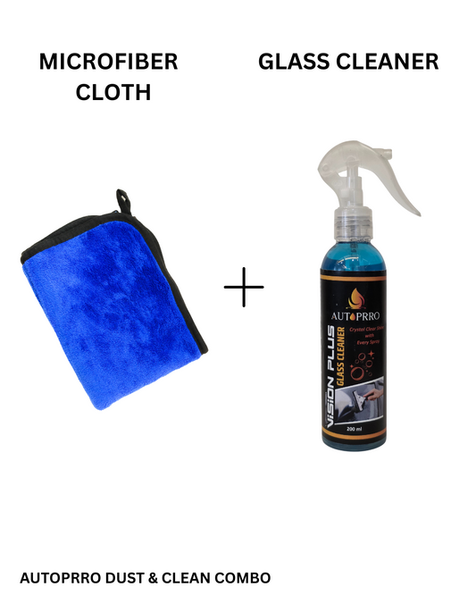 Microfiber Cloth 500GSM pack of 2 (40x60) + Autoprro's Vision Plus Glass Cleaner