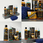 Collection of Autoprro car care products including bottles, shampoos, and cleaning items on a white background.