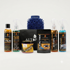 Autoprro car care products including bottles, a scrubber,a bag with other products