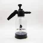 Clear spray bottle with black nozzle and base on a white background, featuring the Autoprro logo.