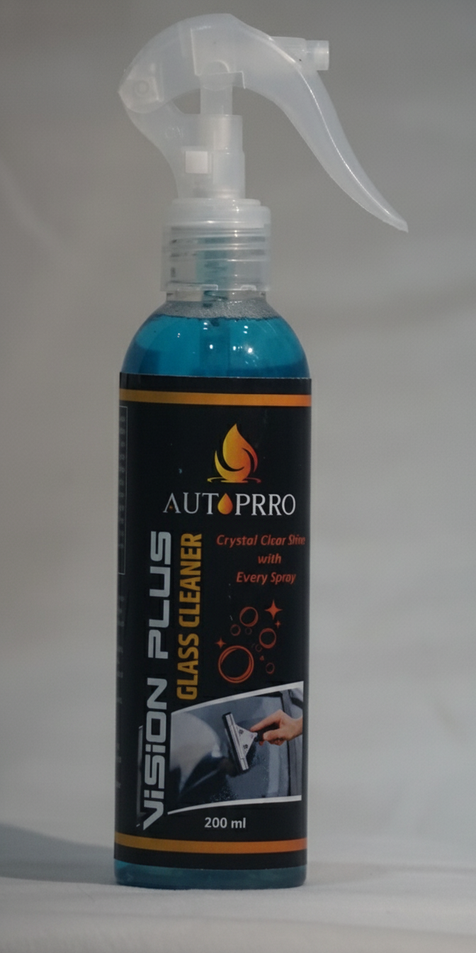 Autoprro glass cleaner spray bottle with blue 200ml liquid