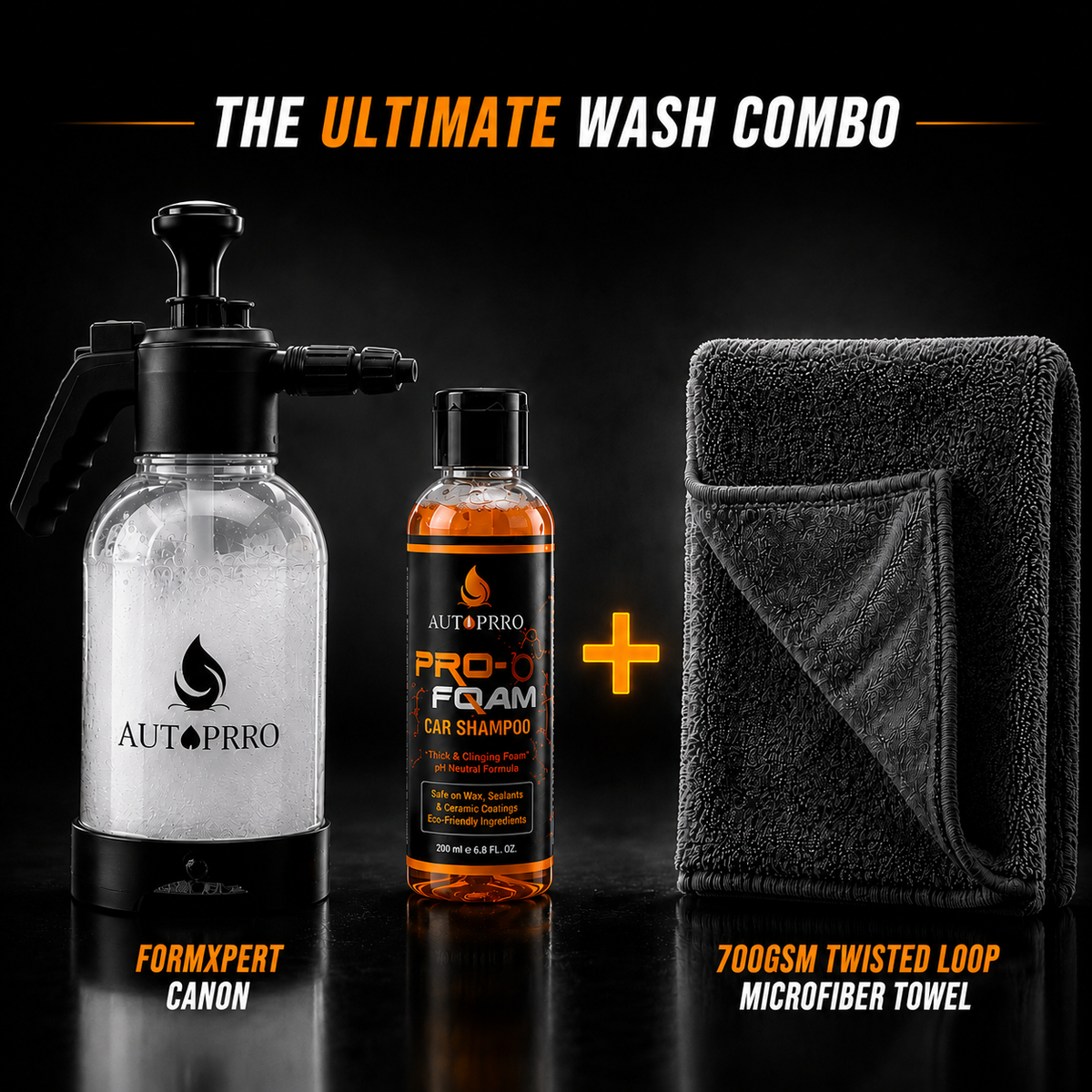 carepro washケアブロ ウォッシュ Autoprro Car Wash Combo Kit | FoamXpert Cannon + Shampoo + 700 GSM