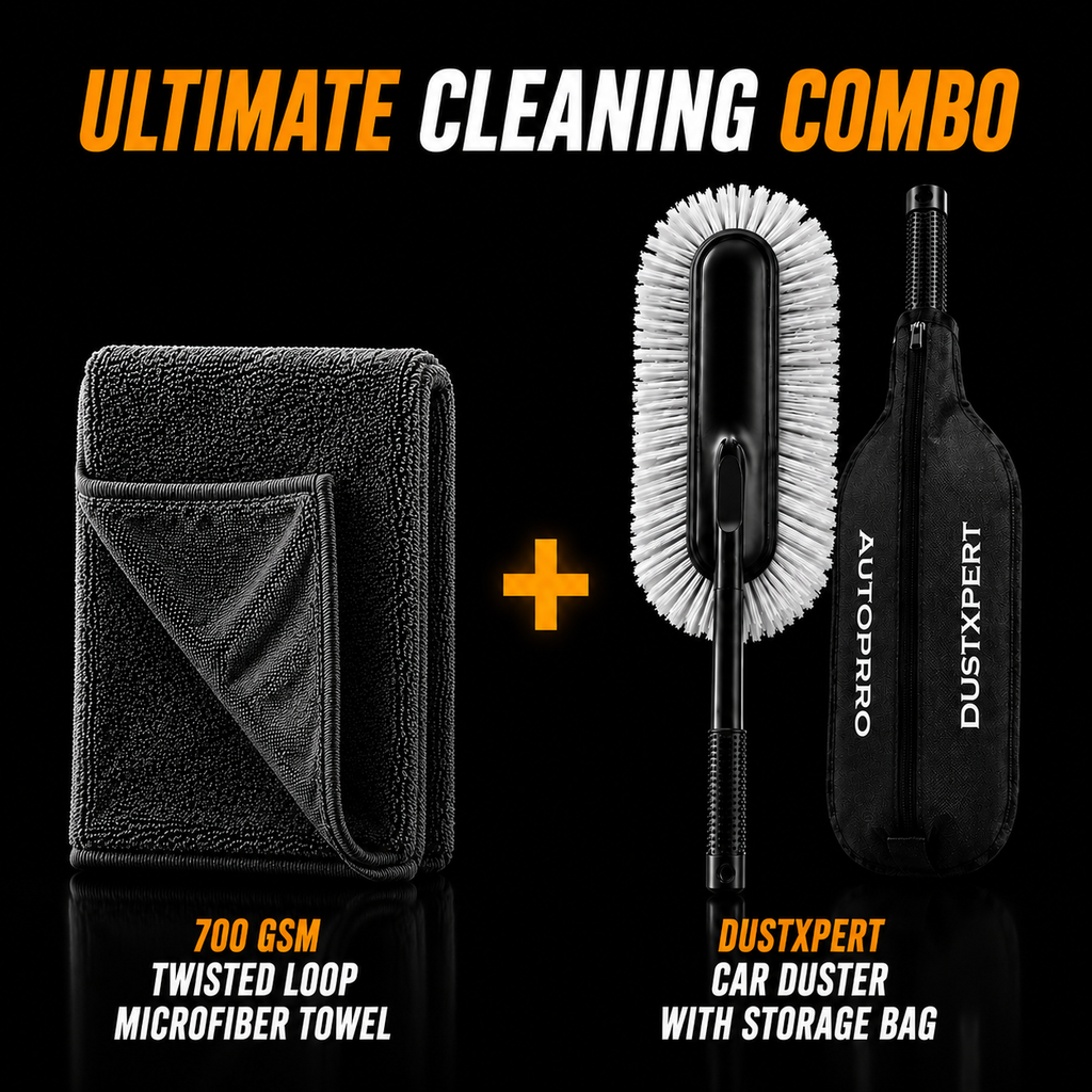 Autoprro Cleaning Combo | Premium Duster + 700 GSM Microfiber Cloth