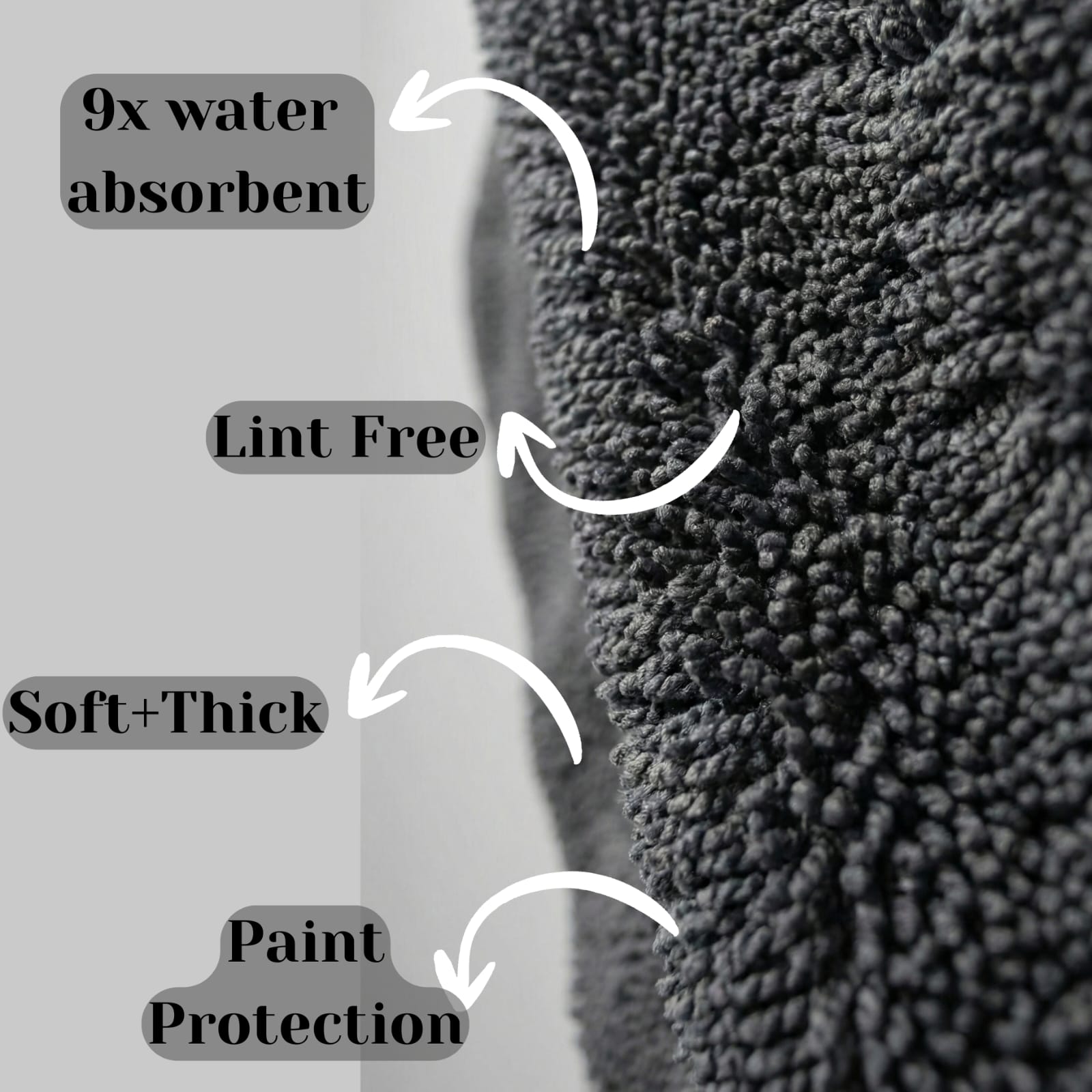 700 GSM Twisted Loop Microfiber Drying Cloth – Ultra Plush, Scratch-Free, High Absorbency