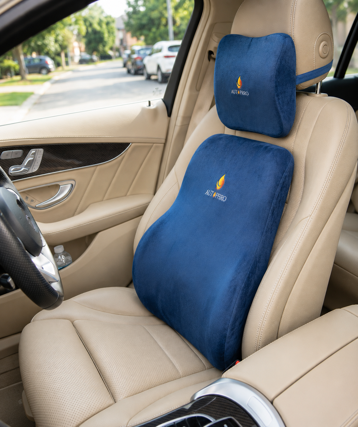 DriveComfort Combo Set – Back Support Pillow & Neck Rest Pillow